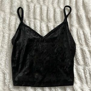 Black velvet tank top